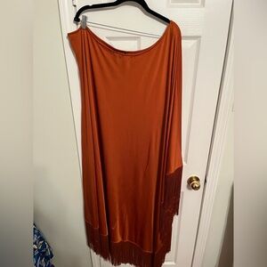 Rust Orange Fringe Dress
